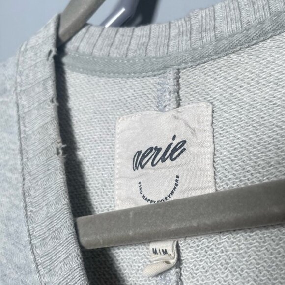 Aerie Medium Oversized Sweatshirt Grey Loungewear Casual Neutral Minimalist Tops - Picture 7 of 9